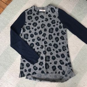 Rebecca Taylor leopard print wool sweater XS
